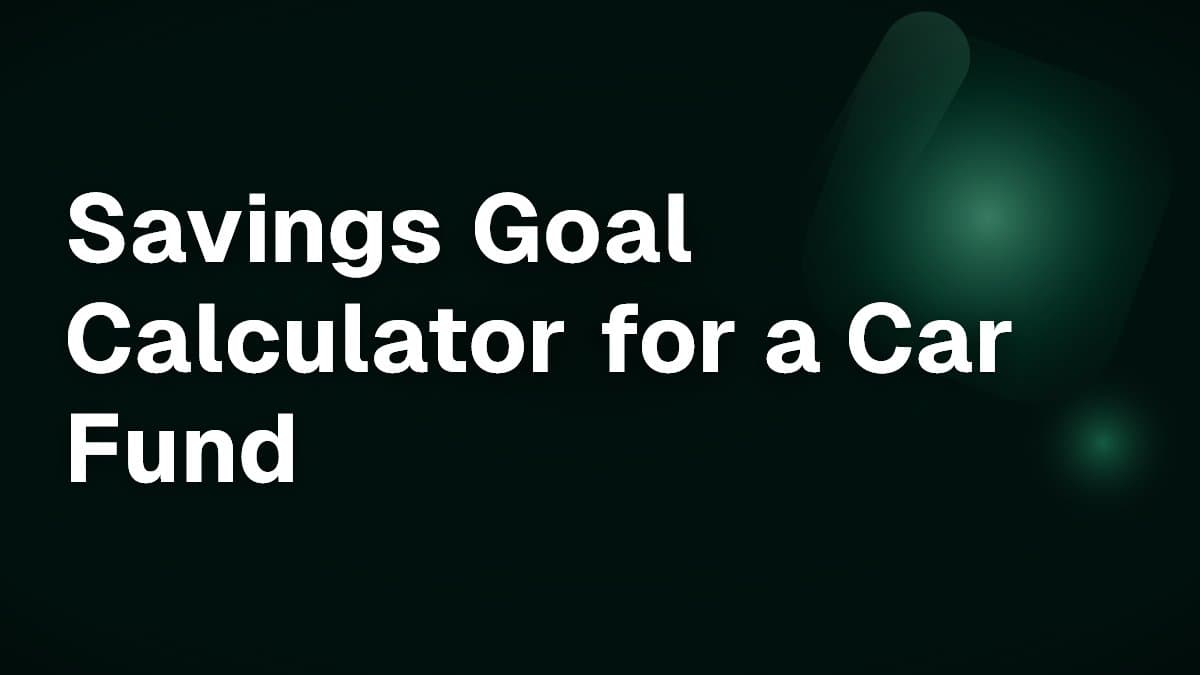 Savings Goal Calculator for a Car Fund